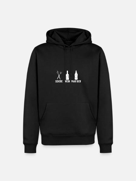 Wine Scissors Couple Beer - Men’s Premium Organic Hoodie - black