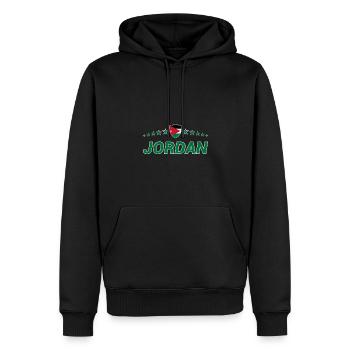 Jordanie - Sweat à capuche Premium bio Homme - noir - Devant - Nico (187cm)