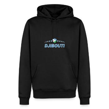 Dschibuti - Männer Premium Bio Hoodie - Schwarz - Vorne - Nico (187cm)