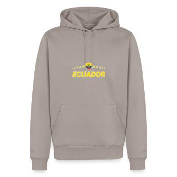Ecuador - Männer Premium Bio Hoodie - Taupe - Vorne - Nico (187cm)