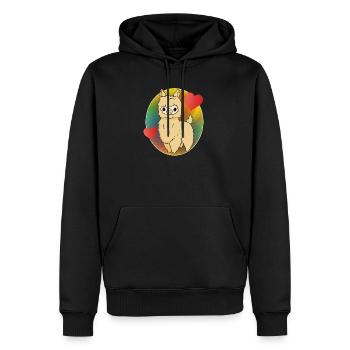 Alpagas - Sweat à capuche Premium bio Homme - noir - Devant - Nico (187cm)