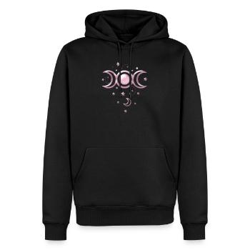 Lune Phases lunaires Wicca - Sweat à capuche Premium bio Homme - noir - Devant - Nico (187cm)
