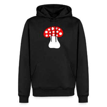 Fliegenpilz, Pilz im Wald Geschenk - Männer Premium Bio Hoodie - Schwarz - Vorne - Nico (187cm)