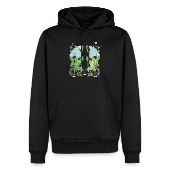 Symmetrische Lilienkunst für elegante Kleidung - Männer Premium Bio Hoodie - Schwarz - Vorne - Nico (187cm)