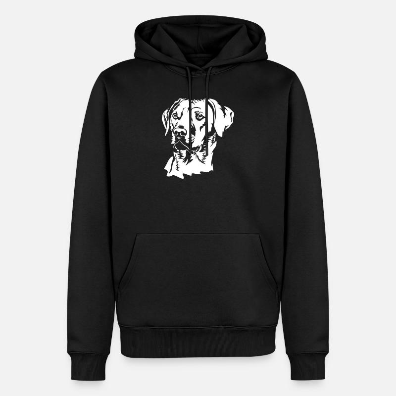 Rhodesian Ridgeback Kopf "Black Edition" - Männer Premium Bio Hoodie - Schwarz