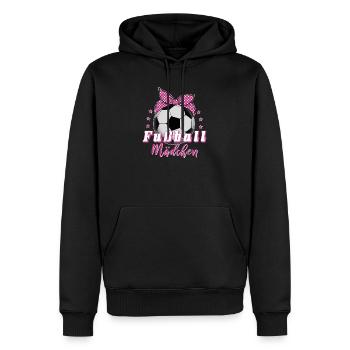 Fußball Mädchen Frauenfußball Fußballerin Geschenk - Männer Premium Bio Hoodie - Schwarz - Vorne - Nico (187cm)