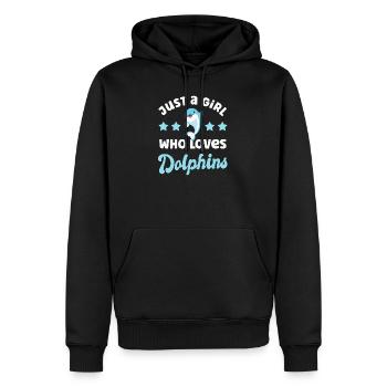 Delfin Delphin - Männer Premium Bio Hoodie - Schwarz - Vorne - Nico (187cm)