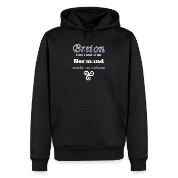 Breton, comme un Normand, mieux - Sweat à capuche Premium bio Homme - noir - Devant - Nico (187cm)