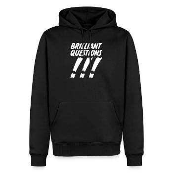 Brilliant Questions - Männer Premium Bio Hoodie - Schwarz - Vorne - Nico (187cm)