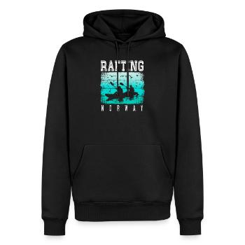 Rafting Norvège - Canoë - Kayak - Eaux vives - Sweat à capuche Premium bio Homme - noir - Devant - Nico (187cm)