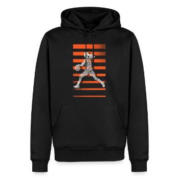 Basketball féminin Basketball féminin - Sweat à capuche Premium bio Homme - noir - Devant - Nico (187cm)