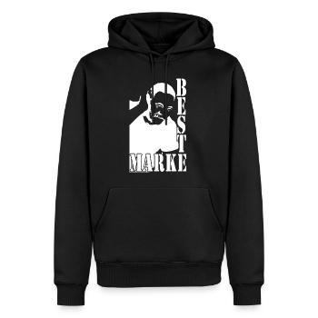 Meilleur homme de marque - Sweat à capuche Premium bio Homme - noir - Devant - Nico (187cm)