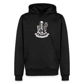 Moi en attente de ma Saint-Valentin - Célibataire, Saint-Valentin - Sweat à capuche Premium bio Homme - noir - Devant - Nico (187cm)