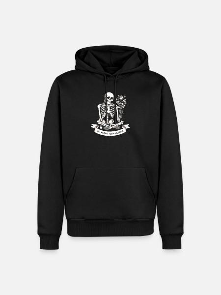 Moi en attente de ma Saint-Valentin - Célibataire, Saint-Valentin - Sweat à capuche Premium bio Homme - noir