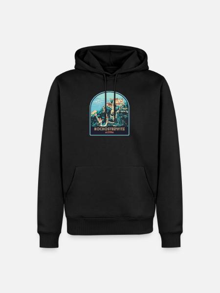 Illustration Hochosterwitz Castle, Austria - Men’s Premium Organic Hoodie - black