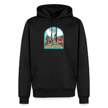 Détail Charmant: Palais de Pena, Sintra - Sweat à capuche Premium bio Homme - noir - Devant - Nico (187cm)