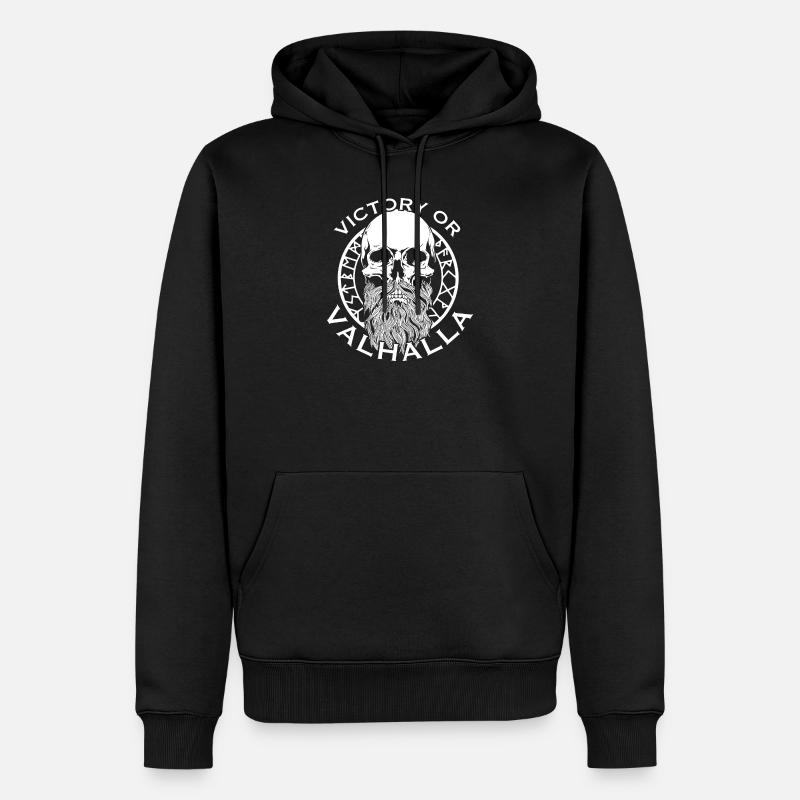 Victoria oder Walhalla - Männer Premium Bio Hoodie - Schwarz