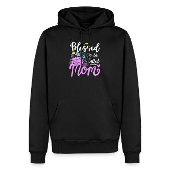 Gesegnete Mama Muttertag - Männer Premium Bio Hoodie - Schwarz - Vorne - Nico (187cm)