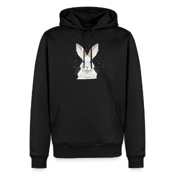 weißer Schneehase-Zeitlose Eleganz des Winters - Männer Premium Bio Hoodie - Schwarz - Vorne - Nico (187cm)