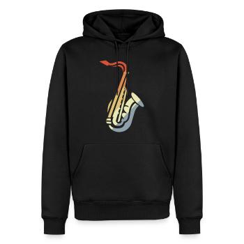 Saxophon Skizze Vintage - Männer Premium Bio Hoodie - Schwarz - Vorne - Nico (187cm)