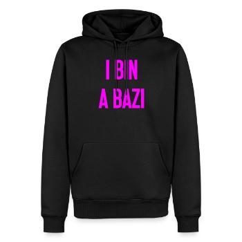 I am a Bazi – Bavarian saying with humor - Men’s Premium Organic Hoodie - black - Front - Nico (187cm)
