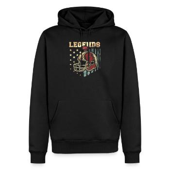 Légendes du football américain - Design doré vintage - Sweat à capuche Premium bio Homme - noir - Devant - Nico (187cm)