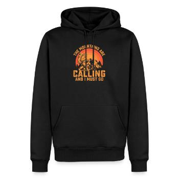 Die Berge rufen und ich muss gehen - Männer Premium Bio Hoodie - Schwarz - Vorne - Nico (187cm)