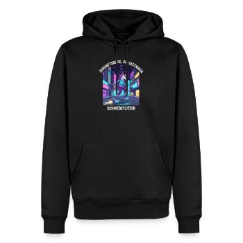 Licorne du futur - Sweat à capuche Premium bio Homme - noir - Devant - Nico (187cm)