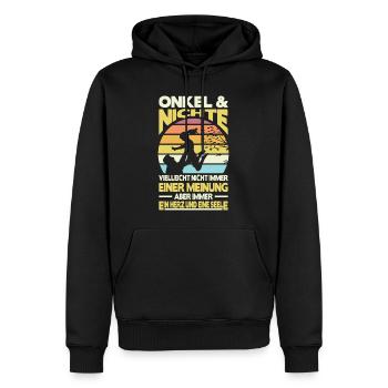 Onkel und Nichte Ein Herz und eine Seele Retro - Männer Premium Bio Hoodie - Schwarz - Vorne - Nico (187cm)