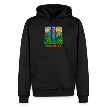 Nature sauvage de Yosemite - Sweat à capuche Premium bio Homme - noir - Devant - Nico (187cm)