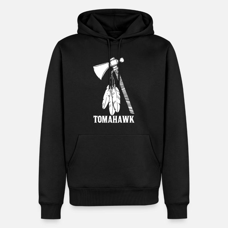 Tomahawk blanc - Sweat à capuche Premium bio Homme - noir