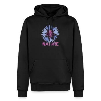 Fleurs Nature Design - Illustration de fleurs sauvages - Sweat à capuche Premium bio Homme - noir - Devant - Nico (187cm)