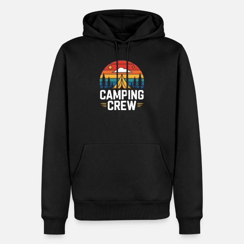 Sunset Camping Zelt Camping Crew - Männer Premium Bio Hoodie - Schwarz