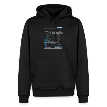 New Wave Music - Futuristische Globus-Digitalkunst - Männer Premium Bio Hoodie - Schwarz - Vorne - Nico (187cm)