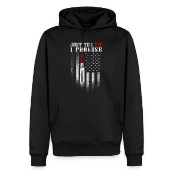 Nur der Tipp: USA-Flagge - Männer Premium Bio Hoodie - Schwarz - Vorne - Nico (187cm)
