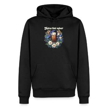 Naturliebhaber Bierkranz Trachtenshirt Ersatzdirnd - Männer Premium Bio Hoodie - Schwarz - Vorne - Nico (187cm)