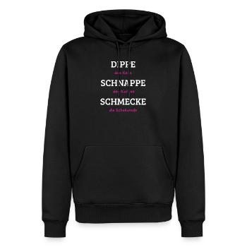 Dippe den Keks Kaffee Schmecke Spruch - Männer Premium Bio Hoodie - Schwarz - Vorne - Nico (187cm)