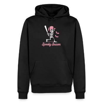 Spooky Skeleton Baseball en rose - Sweat à capuche Premium bio Homme - noir - Devant - Nico (187cm)