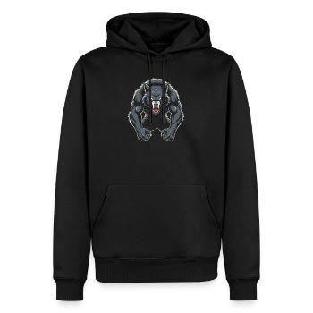Loup-garou - Sweat à capuche Premium bio Homme - noir - Devant - Nico (187cm)