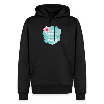 I’m Stronger Than You Can Imagine – Aquarell - Männer Premium Bio Hoodie - Schwarz - Vorne - Nico (187cm)