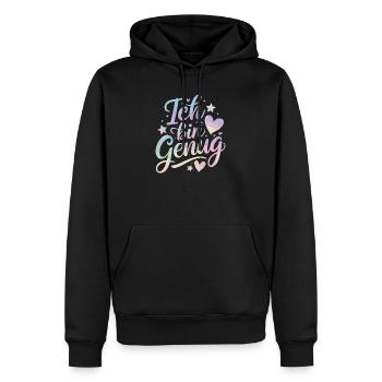  Ich Bin Genug Pastell Selflove Selbstliebe - Männer Premium Bio Hoodie - Schwarz - Vorne - Nico (187cm)