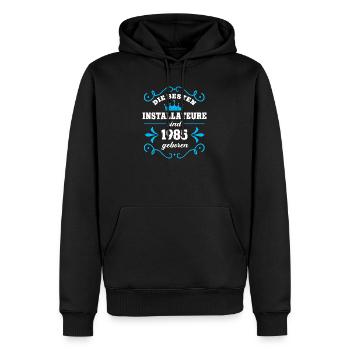 Plumber Birthday Born 1985 Colleague Born - Men’s Premium Organic Hoodie - black - Front - Nico (187cm)