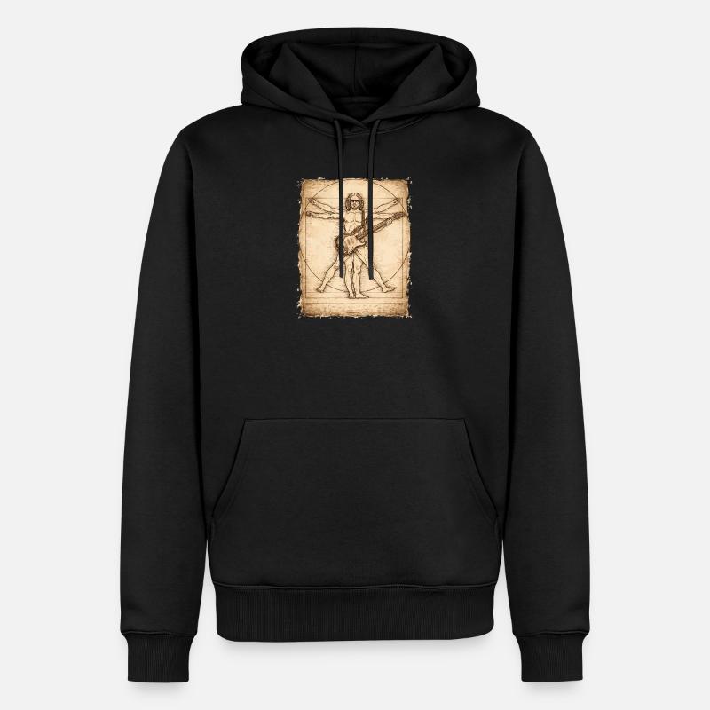Conception du guitariste rockeur Vitruvian - Sweat à capuche Premium bio Homme - noir