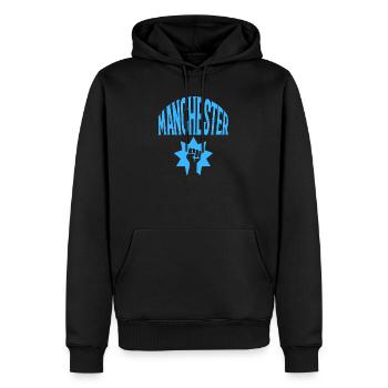 Manchester - Sweat à capuche Premium bio Homme - noir - Devant - Nico (187cm)