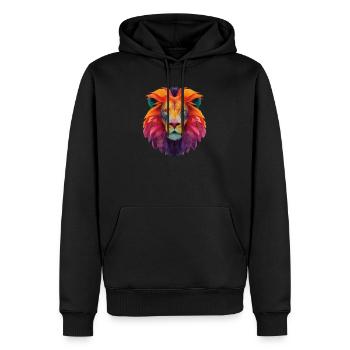 Lion - Sweat à capuche Premium bio Homme - noir - Devant - Nico (187cm)