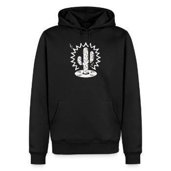 Silhouette de la sérénade du cactus - Sweat à capuche Premium bio Homme - noir - Devant - Nico (187cm)