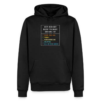 Vétérinaire, Réceptionniste, Vétérinaire, Secrétaire - Sweat à capuche Premium bio Homme - noir - Devant - Nico (187cm)