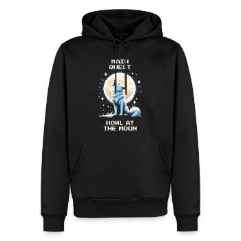 Hauptquest: Heulen zum Mond | Wolf - Männer Premium Bio Hoodie - Schwarz - Vorne - Nico (187cm)