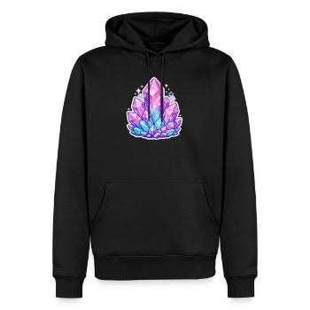 Farbenreiche Kristallträume - Männer Premium Bio Hoodie - Schwarz - Vorne - Nico (187cm)