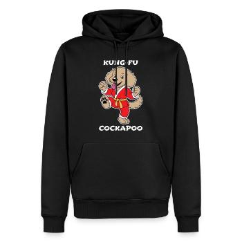 Cockapoo Kung-Fu - Sweat à capuche Premium bio Homme - noir - Devant - Nico (187cm)